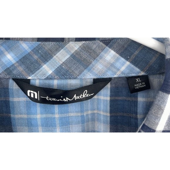 Travis Mathew Men’s Plaid Short Sleeve Button Up Shirt Sz XL - Picture 2 of 5